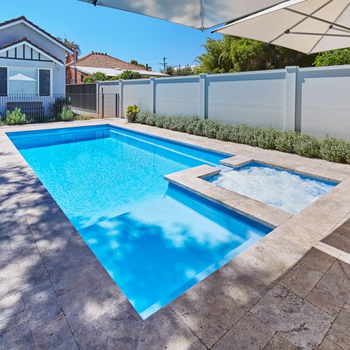 Brooklyn 9.6m x 4.4m Sky Blue Shimmer Inglewood - Fibreglass Pools ...
