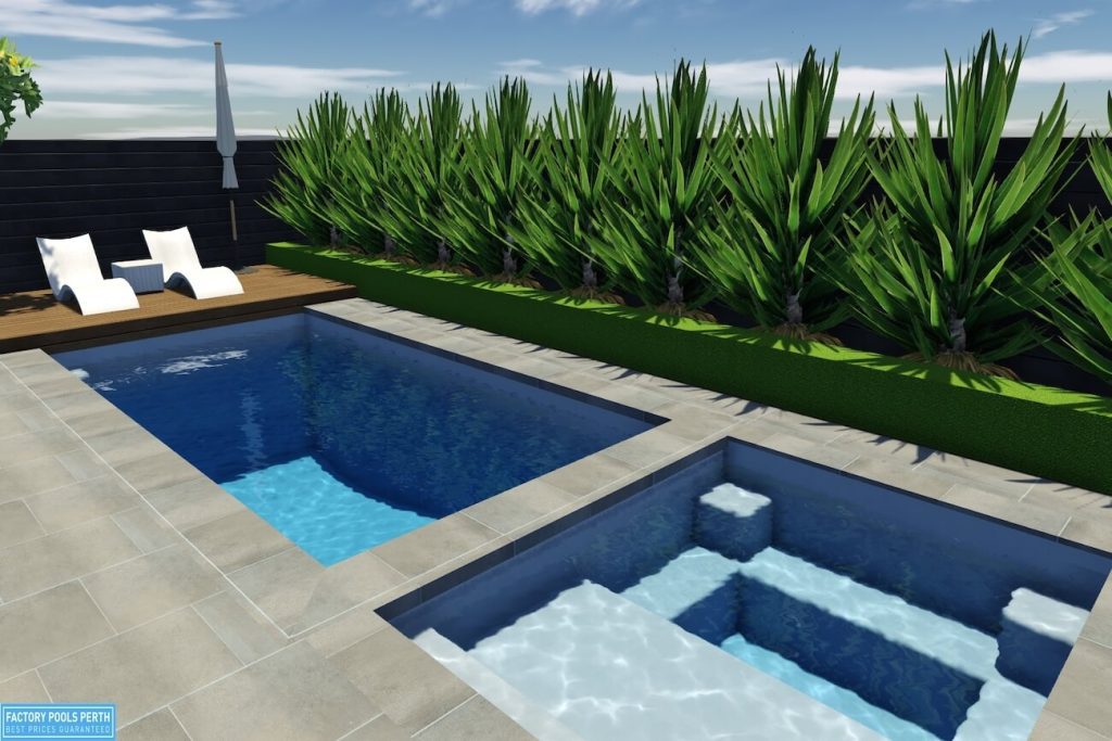 Jurien Pool & Spa Wader 7m x 3m - Fibreglass Pools Melbourne
