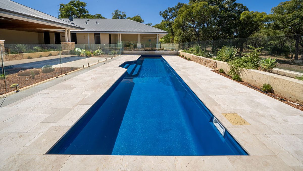 Lap Pool 12.2m x 3.45m Royal Jade Shimmer Chittering - Fibreglass Pools ...